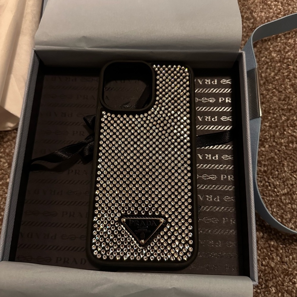 Prada Sparkling Black and Silver Phone Case